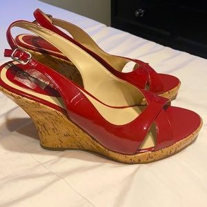Nine West red cork wedges size 8.5 women’s
